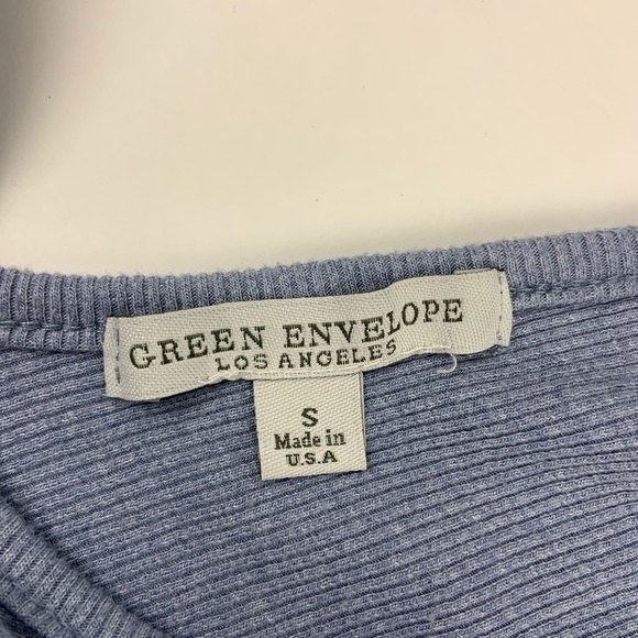 Green Envelope Tank Top Womens Small High Neck Cut Out Back Front - Picture 5 of 7